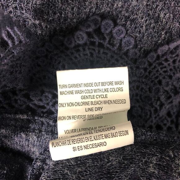 Rewind Crochet Boho Chic Minimalist Hooded Pullover Womens Sweater Size Small - Picture 11 of 12